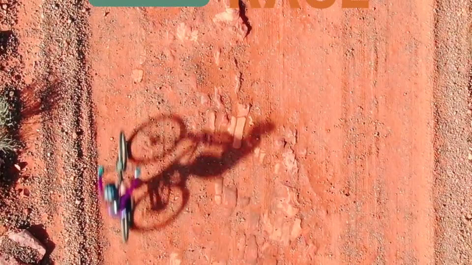 P2 Legacy Race mountain bikers, aerial shadow shot